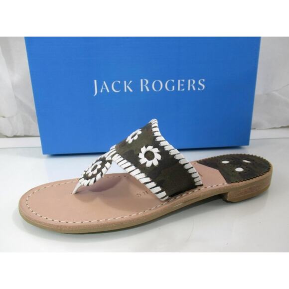 Jack Rogers Jacks Camo Flat Thong Sandals Jack Signature Camo / white Size 7 - Picture 2 of 8